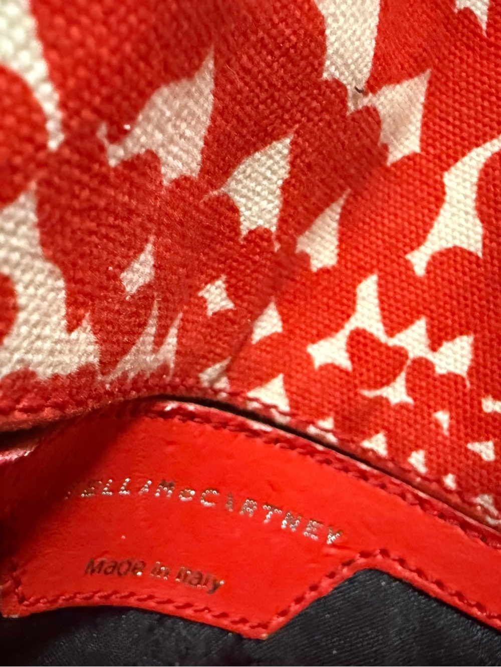 Stella McCartney Falabella Heart Print Canvas Chain Crossbody Clutch Bag - Picture 12 of 13